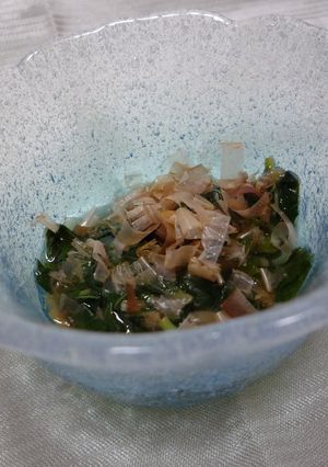 モロヘイヤとなめ茸の酢の物-レシピのメイン写真