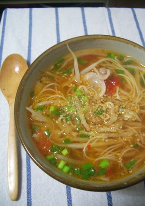 ピリ辛トマトのそうめんラーメン-レシピのメイン写真