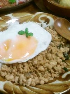 タイの定番ガッパオ(鶏のバジル炒めご飯)-レシピのメイン写真