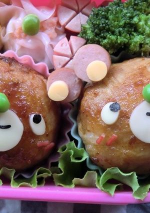 焼肉のたれでクマさんの肉巻きおにぎり-レシピのメイン写真