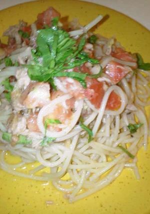 ツナとトマトとセロリの冷製パスタ-レシピのメイン写真