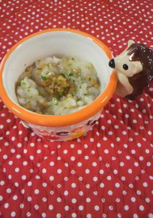 離乳食★中期〜納豆がゆ-レシピのメイン写真