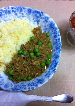 簡単キーマカレーとサフランライス-レシピのメイン写真