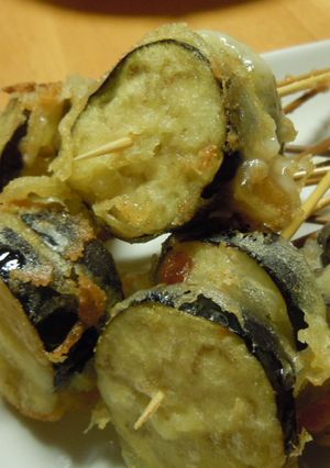 チーズとろ～り♪茄子串天-レシピのメイン写真