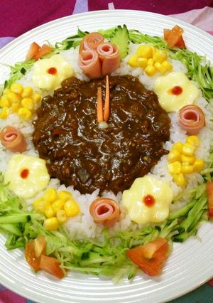 ご飯の時間ですよ～◆花時計カレー-レシピのメイン写真