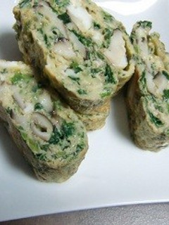 お弁当に、モロヘイヤとシイタケの卵焼き-レシピのメイン写真