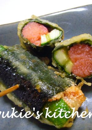 めんたいときゅうりの海苔巻串天-レシピのメイン写真