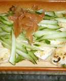 梅キュウとシソドレで美味しい一口焼絹豆腐