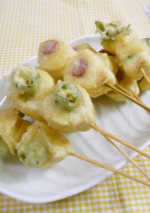 高野豆腐でボリュームアップ　串天！-レシピのメイン写真