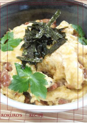 ➏　超速Ⅱ☆焼き鳥缶の卵とじ丼　➏-レシピのメイン写真