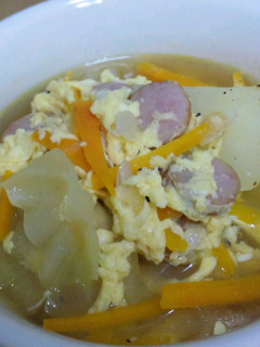 夫に好評!たっぷり野菜のコンソメスープ-レシピのメイン写真