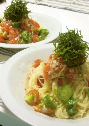 夏野菜とサーモンの冷製カッペリーニ＊-レシピのメイン写真