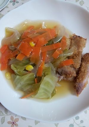 トンカツの野菜あんかけ-レシピのメイン写真