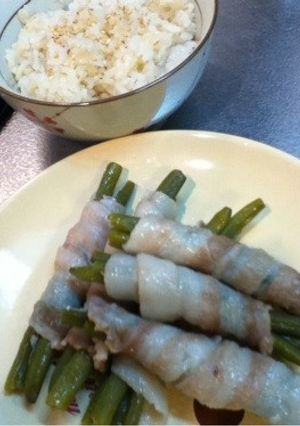 炊飯器で簡単肉巻さやえんどう☆-レシピのメイン写真