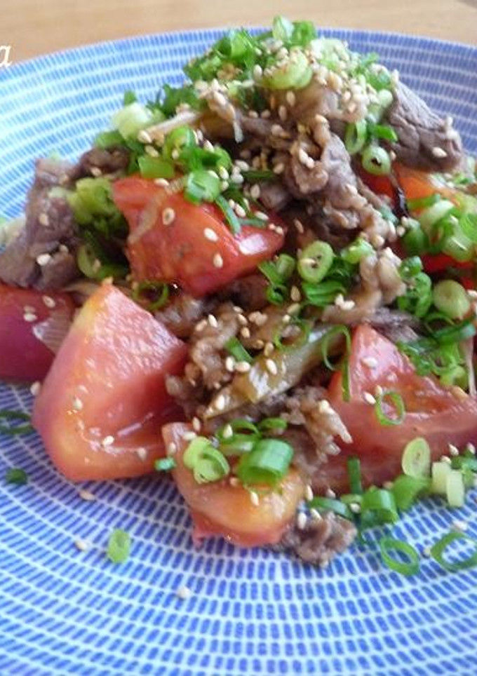 牛肉とトマトのさっぱり夏炒め-レシピのメイン写真