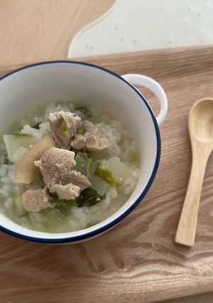 〖塩麹使用〗炊いたご飯で🍚参鶏湯風?おじや-レシピのメイン写真