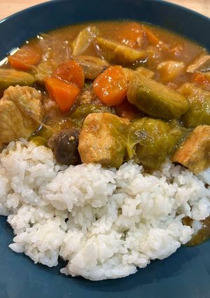 芽キャベツ、キノコのチキンカレー-レシピのメイン写真