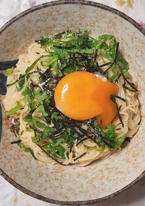 大葉入りの油そば風そうめん-レシピのメイン写真