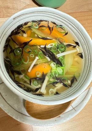 セロリとひじきのエノキと大豆のスープ-レシピのメイン写真