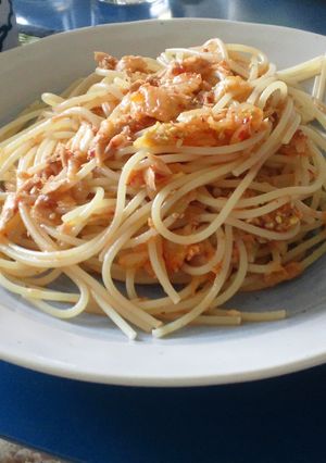 15分でできるツナとキムチの冷製パスタ-レシピのメイン写真