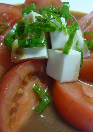 豆腐とトマトサラダノンオイルドレッシング-レシピのメイン写真