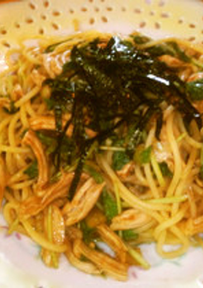 梅とささみの和風冷製パスタ-レシピのメイン写真