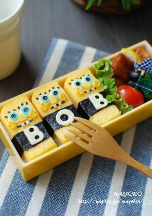たまごのお寿司deスポンジボブ弁当♪-レシピのメイン写真