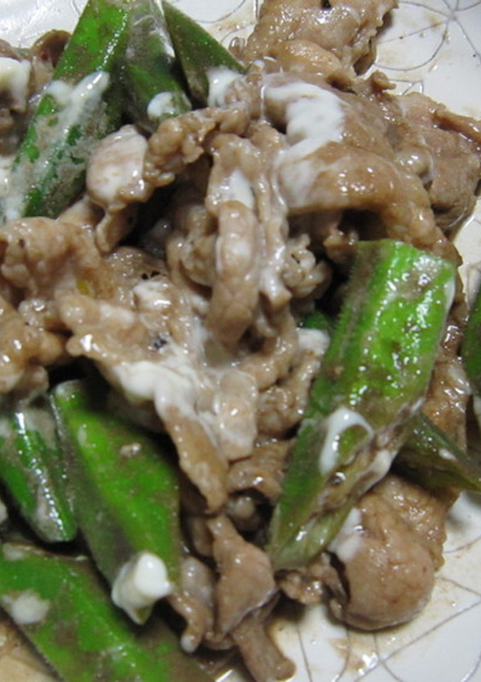 オクラと豚肉の炒め物♪-レシピのメイン写真