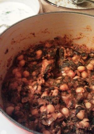 ひよこ豆とほうれん草の炒め風インドカレー-レシピのメイン写真