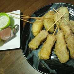 รูปของ ＊サクサク豚＆玉葱串天＊三種ソースで＊