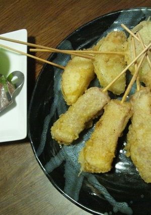 ＊サクサク豚＆玉葱串天＊三種ソースで＊-レシピのメイン写真