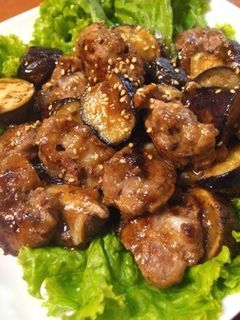 ☆肉団子とナスの甘辛炒め-レシピのメイン写真