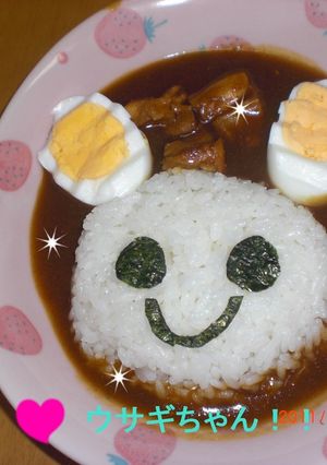 超~簡単♥デコカレー♥うさぎちゃん!-レシピのメイン写真