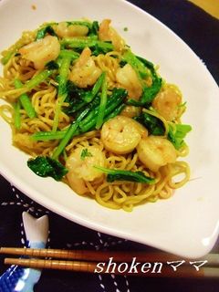 えびと小松菜のオイスター焼きそば♪-レシピのメイン写真