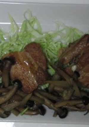 豚角煮とキノコ炒め添え-レシピのメイン写真