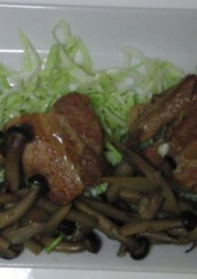 豚角煮とキノコ炒め添え-レシピのメイン写真