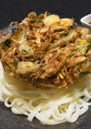 ハゼのデカデカかき揚げ冷やしうどん-レシピのメイン写真