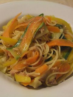 彩り野菜とツナのスパゲッティ。-レシピのメイン写真