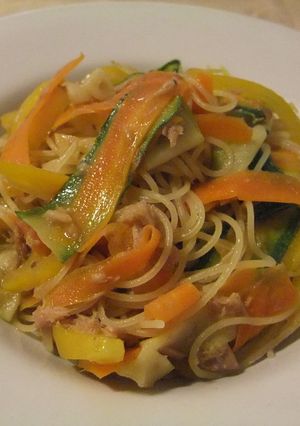 彩り野菜とツナのスパゲッティ。-レシピのメイン写真