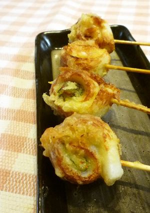 ❤一口おつまみ❤梅チーズちくわの串天-レシピのメイン写真
