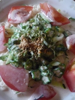 簡単!!豆乳ごまみそだれサラダそうめん-レシピのメイン写真