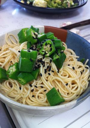 オクラとそーめんの青じそドレッシング和え-レシピのメイン写真