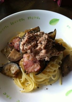 米ナスとベーコンツナマヨパスタ-レシピのメイン写真