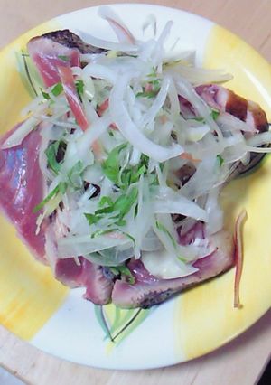 絶品！フライパンで焼く鰹のタタキ-レシピのメイン写真