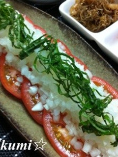 スライストマトのオニオンソース-レシピのメイン写真