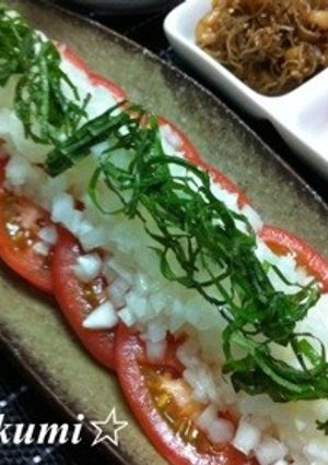 スライストマトのオニオンソース-レシピのメイン写真