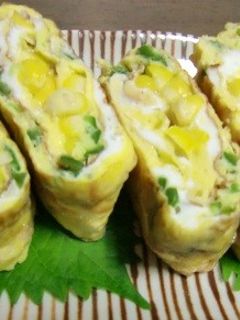 ゆでとうもろこしと、ピーマンの卵焼き-レシピのメイン写真