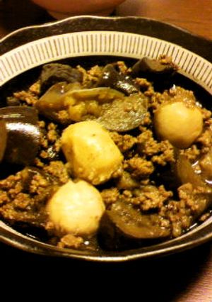 簡単☆ひき肉とさといも入りなす煮♪-レシピのメイン写真