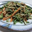 夏野菜 ゴーヤとなすの味噌ゴマラー油炒め