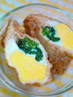 お弁当にドカン!卵とほうれん草の巾着煮-レシピのメイン写真